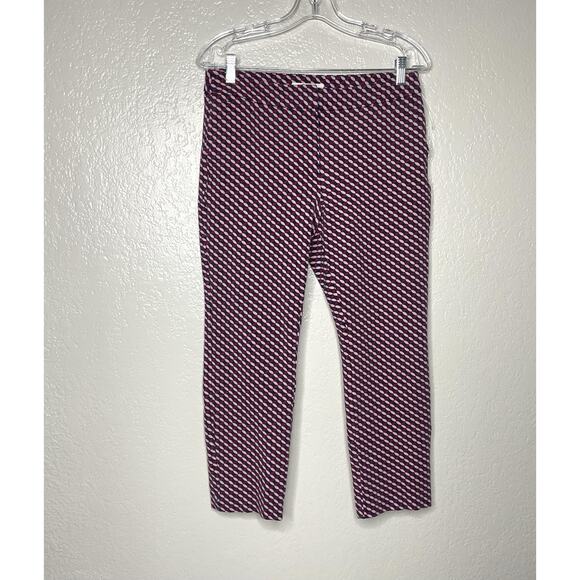 Boden Hampshire Pants 8 Old Money Preppy Geometric Retro Ankle Stretch Trousers - Picture 5 of 8